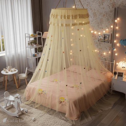 Ciel de lit fille dôme romantique – Moustiquaire élégante pour chambre enchantée - Vue 4 – Ciel de Lin