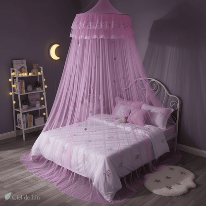 Ciel de lit fille dôme romantique – Moustiquaire élégante pour chambre enchantée - Vue 1 – Ciel de Lin