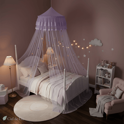 Ciel de lit fille dôme romantique – Moustiquaire élégante pour chambre enchantée - Vue 5 – Ciel de Lin