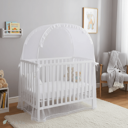 Ciel de lit moustiquaire bébé pop-up respirant pour berceau - Vue 1 – Ciel de Lin