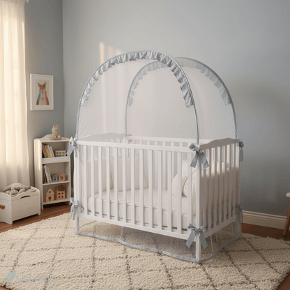 Ciel de lit moustiquaire bébé pop-up respirant pour berceau - Vue 2 – Ciel de Lin