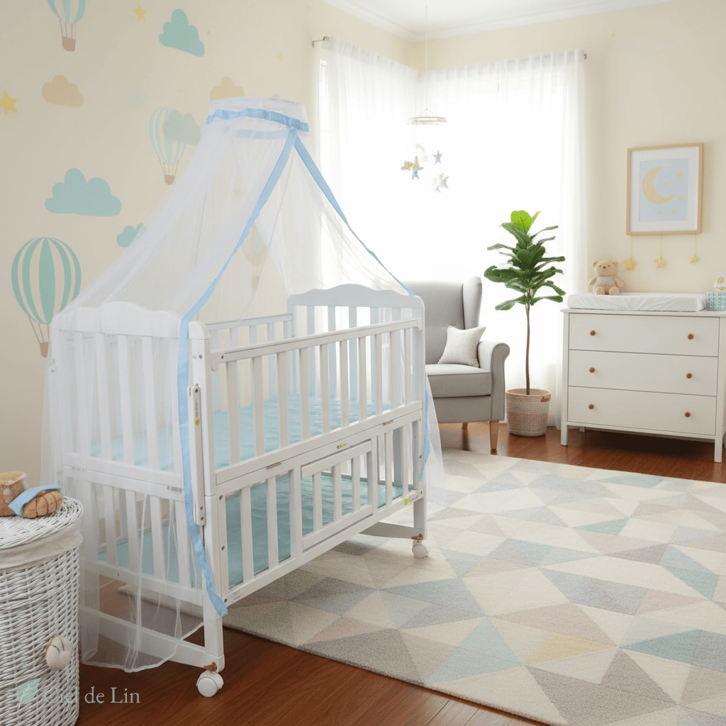 Ciel de lit moustiquaire pliable bébé – Protection respirante - Vue 3 – Ciel de Lin