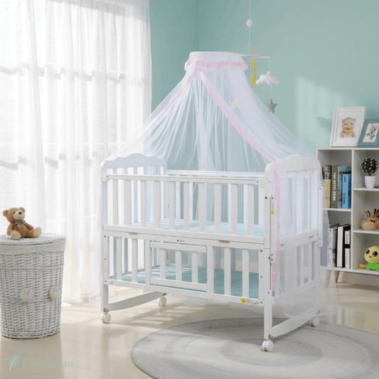 Ciel de lit moustiquaire pliable bébé – Protection respirante - Vue 1 – Ciel de Lin