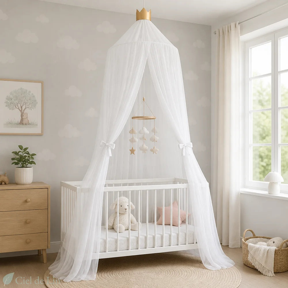 Ciel de lit princesse blanc 240cm – Ciel de Lin