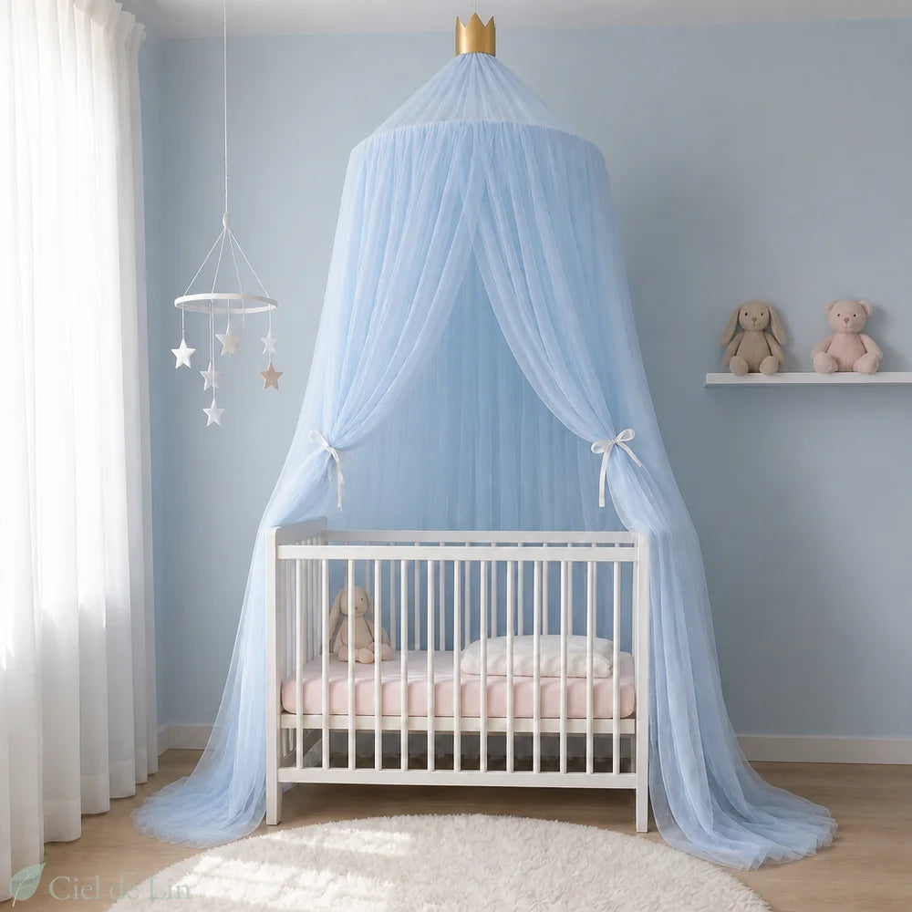 Ciel de lit princesse bleu 240cm – Ciel de Lin