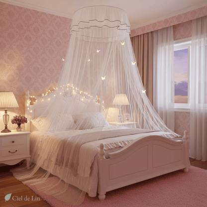 Ciel de lit princesse élégant – Moustiquaire conique décorative pour chambre romantique - Vue 4 – Ciel de Lin
