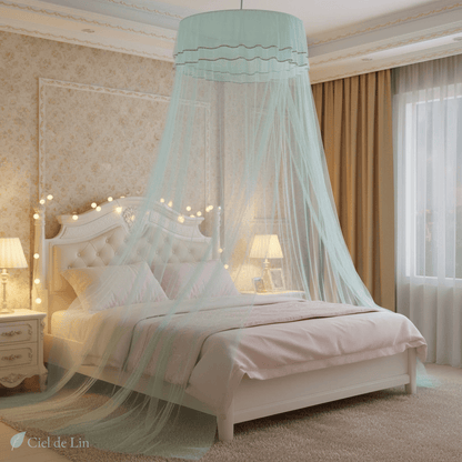 Ciel de lit princesse élégant – Moustiquaire conique décorative pour chambre romantique - Vue 1 – Ciel de Lin