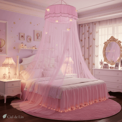 Ciel de lit princesse élégant – Moustiquaire conique décorative pour chambre romantique - Vue 5 – Ciel de Lin