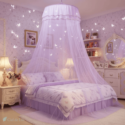 Ciel de lit princesse élégant – Moustiquaire conique décorative pour chambre romantique - Vue 2 – Ciel de Lin