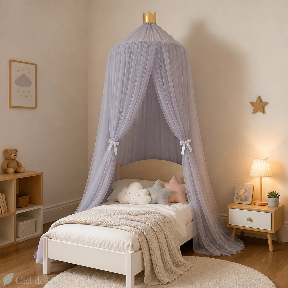 Ciel de lit princesse gris 240cm – Ciel de Lin