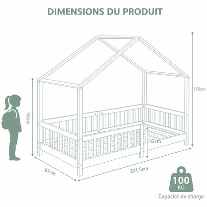 Lit cabane bois blanc dimensions – Ciel de Lin