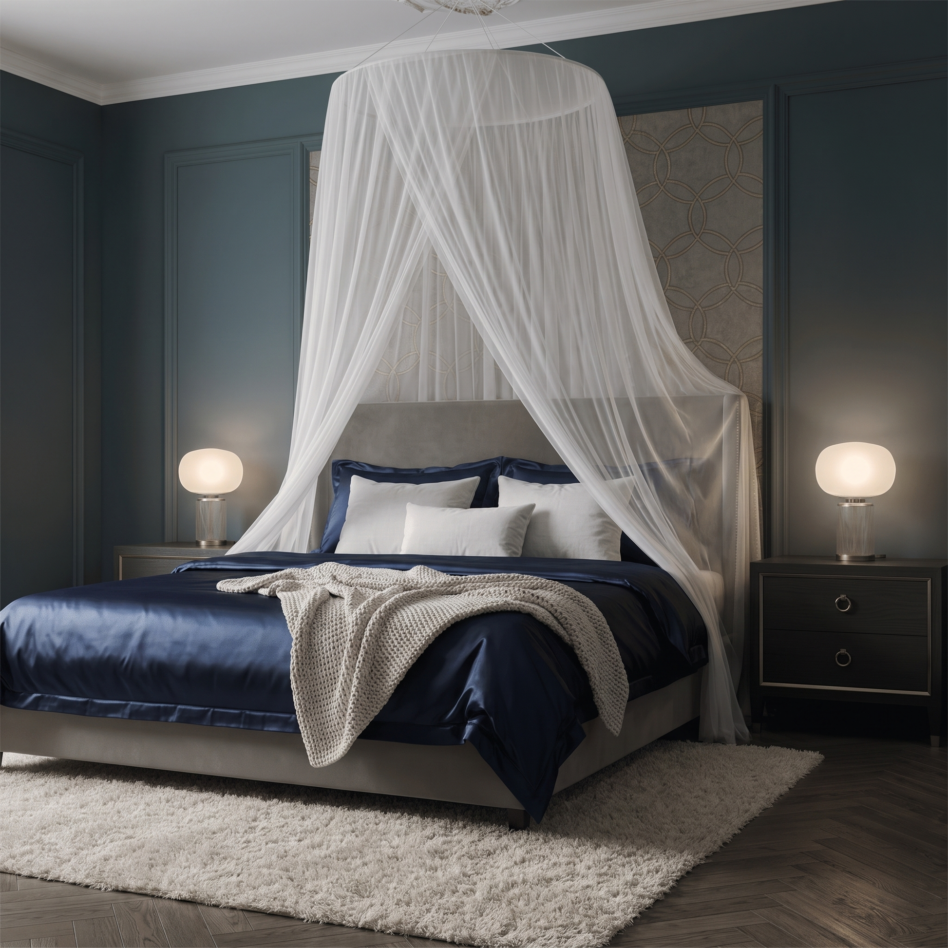 Ciel de lit adulte Dôme 280cm - angle frontal