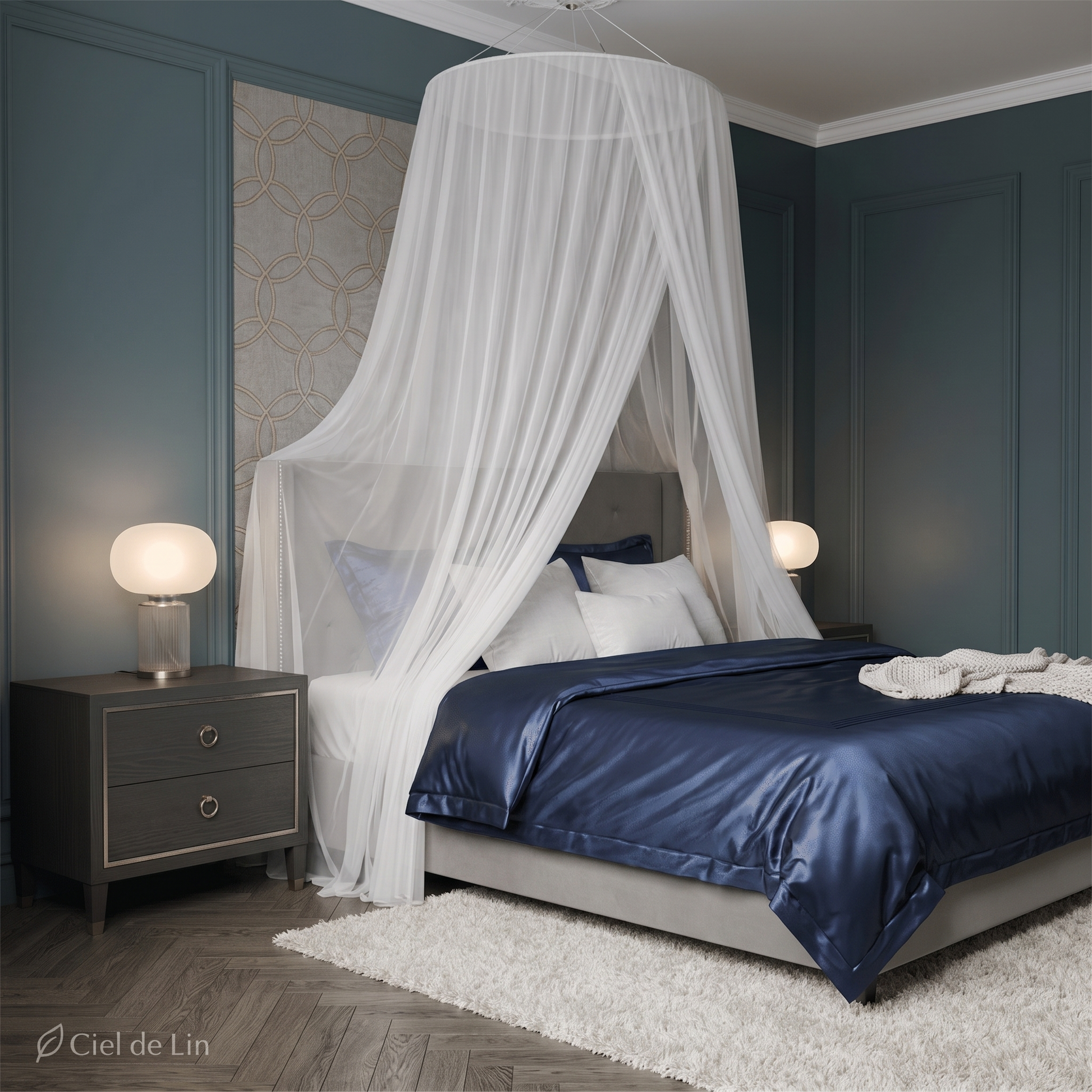 Ciel de lit adulte Dôme 280cm - angle latéral