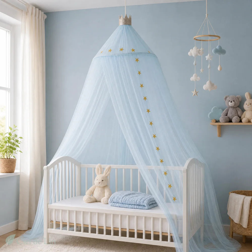 moustiquaire bébé suspendue bleu – Ciel de Lin