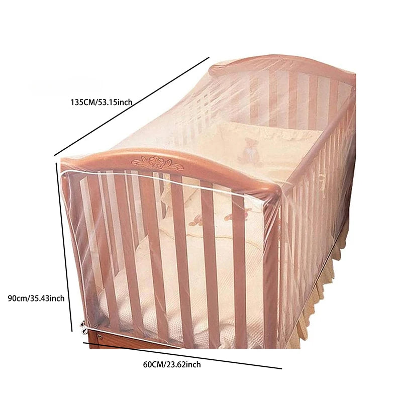 Dimensions moustiquaire berceau bébé : 135 cm longueur × 60 cm largeur × 90 cm hauteur