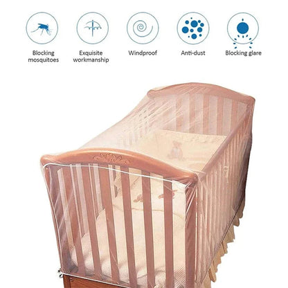 Moustiquaire berceau bébé polyester blanc : protection moustiques, poussière, vent et lumière
