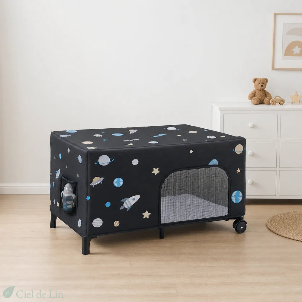 moustiquaire lit bebe espace angle droite