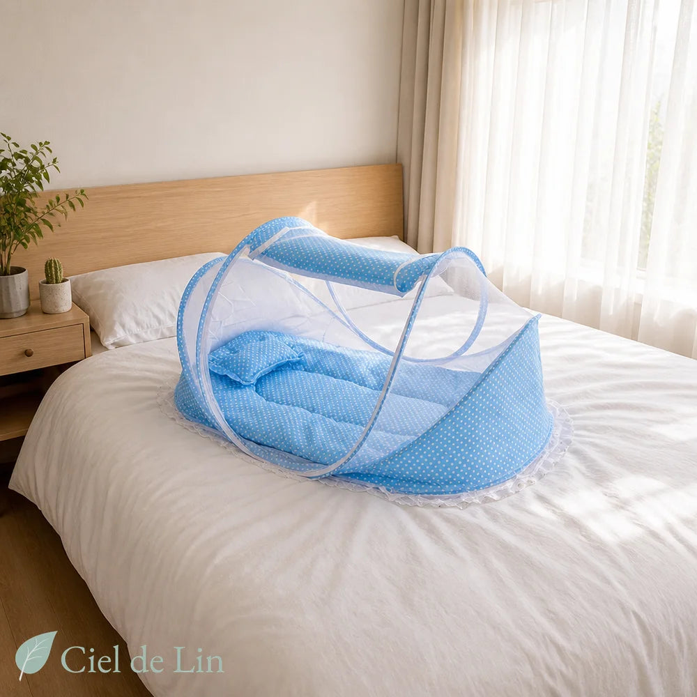 Moustiquaire bébé pliable - bleu