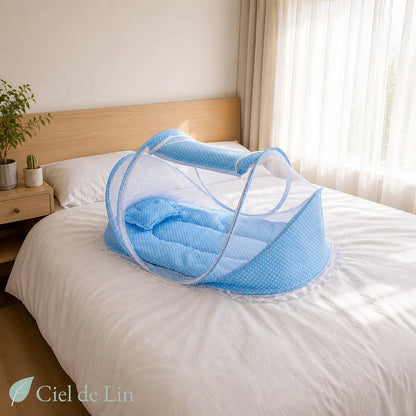 Moustiquaire bébé pliable - bleu