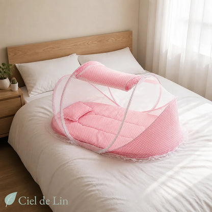 Moustiquaire bébé pliable - rose
