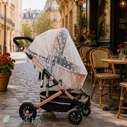 Moustiquaire poussette bébé motif café – Ciel de Lin