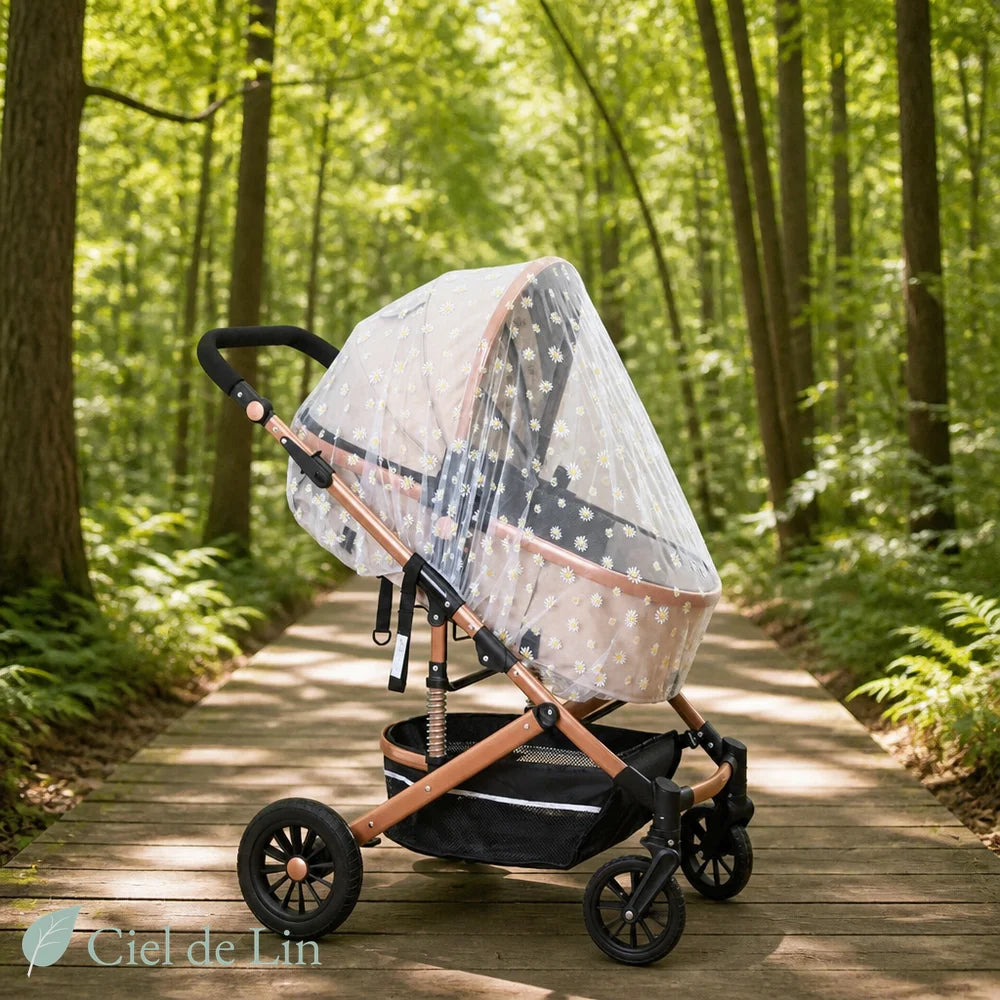 Moustiquaire poussette bébé motif forêt – Ciel de Lin