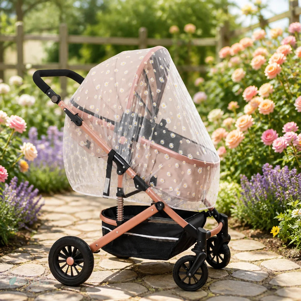 Moustiquaire poussette bébé jardin fleuri – Ciel de Lin
