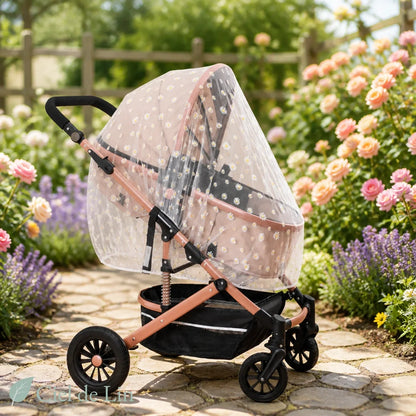 Moustiquaire poussette bébé motif jardin – Ciel de Lin