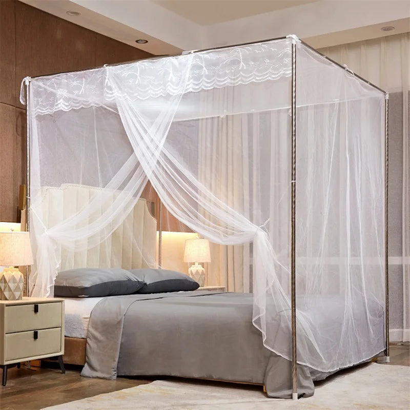 Ciel de lit baldaquin princier blanc - Ambiance chambre cocooning